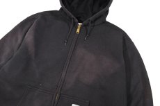 画像2: Used Carhartt Zip Sweat Hoodie Fade Black (2)