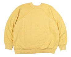 画像1: Used Raglan Sleeve Blank Sweat Shirt Yellow made in USA (1)