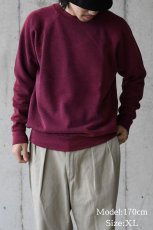 画像5: Used Pannill Raglan Sleeve Blank Sweat Shirt Fade Burgundy made in USA (5)