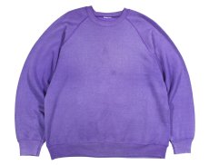 画像1: Used Raglan Sleeve Blank Sweat Shirt Fade Purple (1)