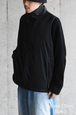 画像3: Porter Classic Liner Nylon Fleece Zip Up Vest (POLARTEC) / Weather MJ Connection Black ポータークラシック (3)