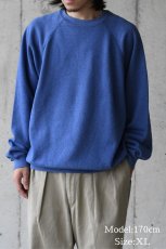 画像5: Used Tultex Raglan Sleeve Blank Sweat Shirt Blue made in USA (5)