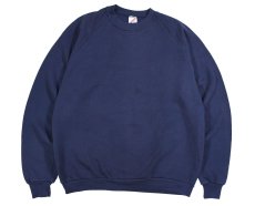 画像1: Used Jerzees Raglan Sleeve Blank Sweat Shirt Navy made in USA (1)