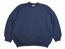 画像1: Used Fruit of the Loom Raglan Sleeve Blank Sweat Shirt Navy (1)