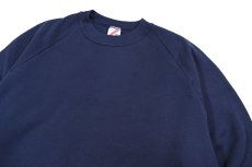 画像2: Used Jerzees Raglan Sleeve Blank Sweat Shirt Navy made in USA (2)