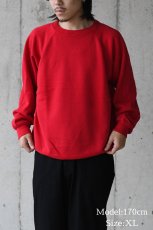 画像5: Used Hanes Raglan Sleeve Blank Sweat Shirt Red made in USA (5)