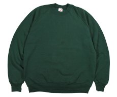 画像1: Used Jerzees Raglan Sleeve Blank Sweat Shirt Green made in USA (1)