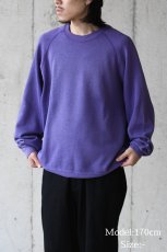 画像5: Used Raglan Sleeve Blank Sweat Shirt Fade Purple (5)