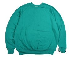 画像1: Deadstock Lee Raglan Sleeve Blank Sweat Shirt Jade made in USA (1)