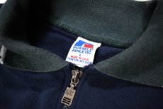 画像4: Used Russell Athletic Quarter Zip Blank Sweat Polo Navy made in USA (4)