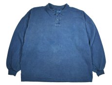 画像1: Used WEK Clothing Sweat Polo Indigo Blue made in USA (1)