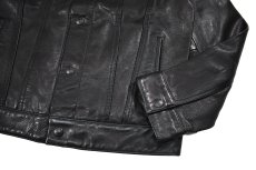 画像3: Deadstock Levi's Leather Trucker Jacket Black リーバイス (3)