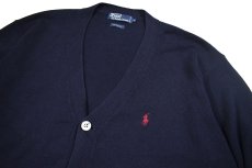 画像2: Used Polo Ralph Lauren Cotton Knit Cardigan Navy ラルフローレン (2)