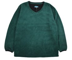 画像1: Deadstock Tri Mountain V-Neck Fleece Pullover #7400 Green (1)