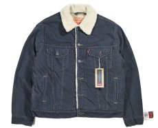 画像1: Deadstock Levi's Corduroy Sherpa Trucker Jacket Navy リーバイス (1)