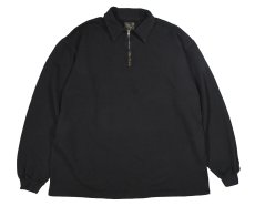 画像1: Deadstock Now Sweat Polo Over Dye Black made in USA (1)