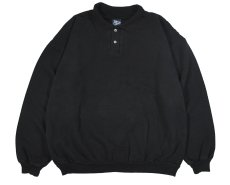 画像1: Deadstock Wek Clothing Sweat Polo Over Dye Black made in USA (1)