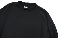 画像2: Deadstock Wek Clothing Sweat Polo Over Dye Black made in USA (2)