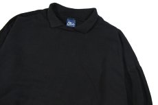 画像2: Deadstock Wek Clothing Sweat Polo Over Dye Black made in USA (2)