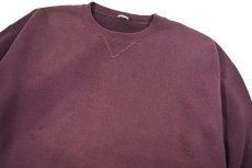 画像2: Used Russell Athletic Blank Sweat Shirt Burgundy (2)