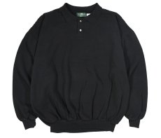 画像1: Deadstock Orvis Sweat Polo Over Dye Black made in USA (1)