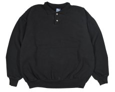 画像1: Deadstock Wek Clothing Sweat Polo Over Dye Black made in USA (1)