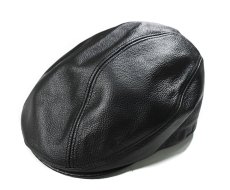 画像1: Winner Caps Leather Ivy Hat Black (1)