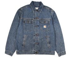 画像1: Used Carhartt Denim Trucker Jacket (1)