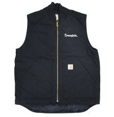 画像1: Used Carhartt Duck Vest Black "Swagelok" (1)