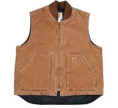 画像1: Used Carhartt Duck Vest Brown (1)