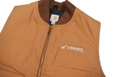 画像2: Used Carhartt Duck Vest Brown "Compeer Financial" (2)