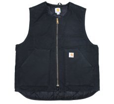 画像1: Used Carhartt Duck Vest Black (1)