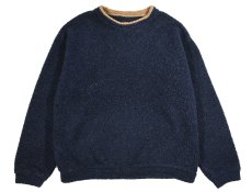 画像1: Used St John's Bay Fleece Crew Neck Navy made in USA (1)