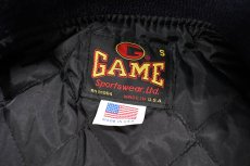 画像4: Used Game Sportswear Melton/Leather Varsity Jacket "Chelsea Piers" made in USA (4)