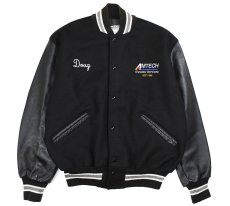 画像1: Used DeLong Melton/Leather Varsity Jacket "Amtech" made in USA (1)