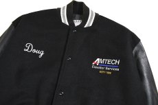 画像2: Used DeLong Melton/Leather Varsity Jacket "Amtech" made in USA (2)