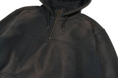 画像2: Used Carhartt Quarter Zip Sweat Hoodie Fade Black (2)