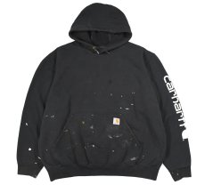 画像1: Used Carhartt Pullover Sweat Hoodie Black (1)