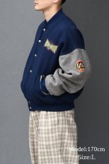 画像8: Used Melton Varsity Jacket "Mickey Mouse" made in USA (8)