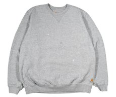 画像1: Used Carhartt Crew Neck Sweat Shirt Grey (1)