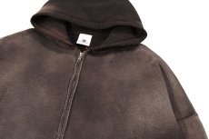 画像2: MOOJI MOOJI US Oversize Zip Up Hoodie Aged Brown (2)