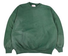 画像1: Used Hanes Blank Sweat Shirt Fade Green (1)