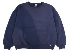 画像1: Used Russell Athletic Blank Sweat Shirt Fade Navy (1)