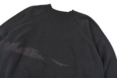 画像2: Used Hanes Raglan Sleeve Blank Sweat Shirt Fade Black made in USA (2)