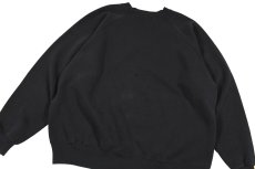 画像5: Used Hanes Raglan Sleeve Blank Sweat Shirt Fade Black made in USA (5)