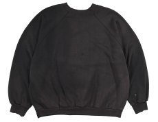 画像1: Used Raglan Sleeve Blank Sweat Shirt Fade Black (1)