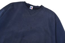 画像2: Used Russell Athletic Blank Sweat Shirt Fade Navy (2)