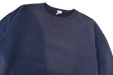 画像2: Used Russell Athletic Blank Sweat Shirt Fade Navy (2)