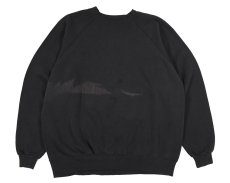 画像1: Used Hanes Raglan Sleeve Blank Sweat Shirt Fade Black made in USA (1)