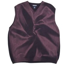 画像1: Used Lands' End Cotton Knit Vest Fade Navy (1)